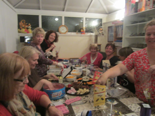 Sweatshop girls getting ready for the Chocoholics evening