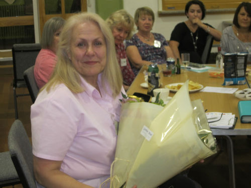 Patsy Tracey, outoing Membership Secretary for the past 5 years, with her thank you flowers